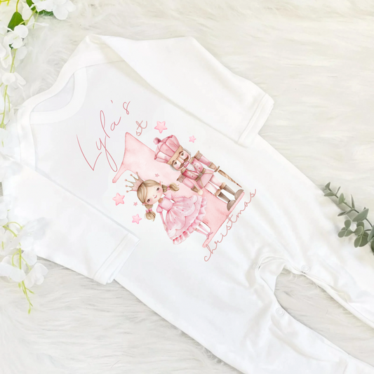 1st Christmas Baby grow - Girl