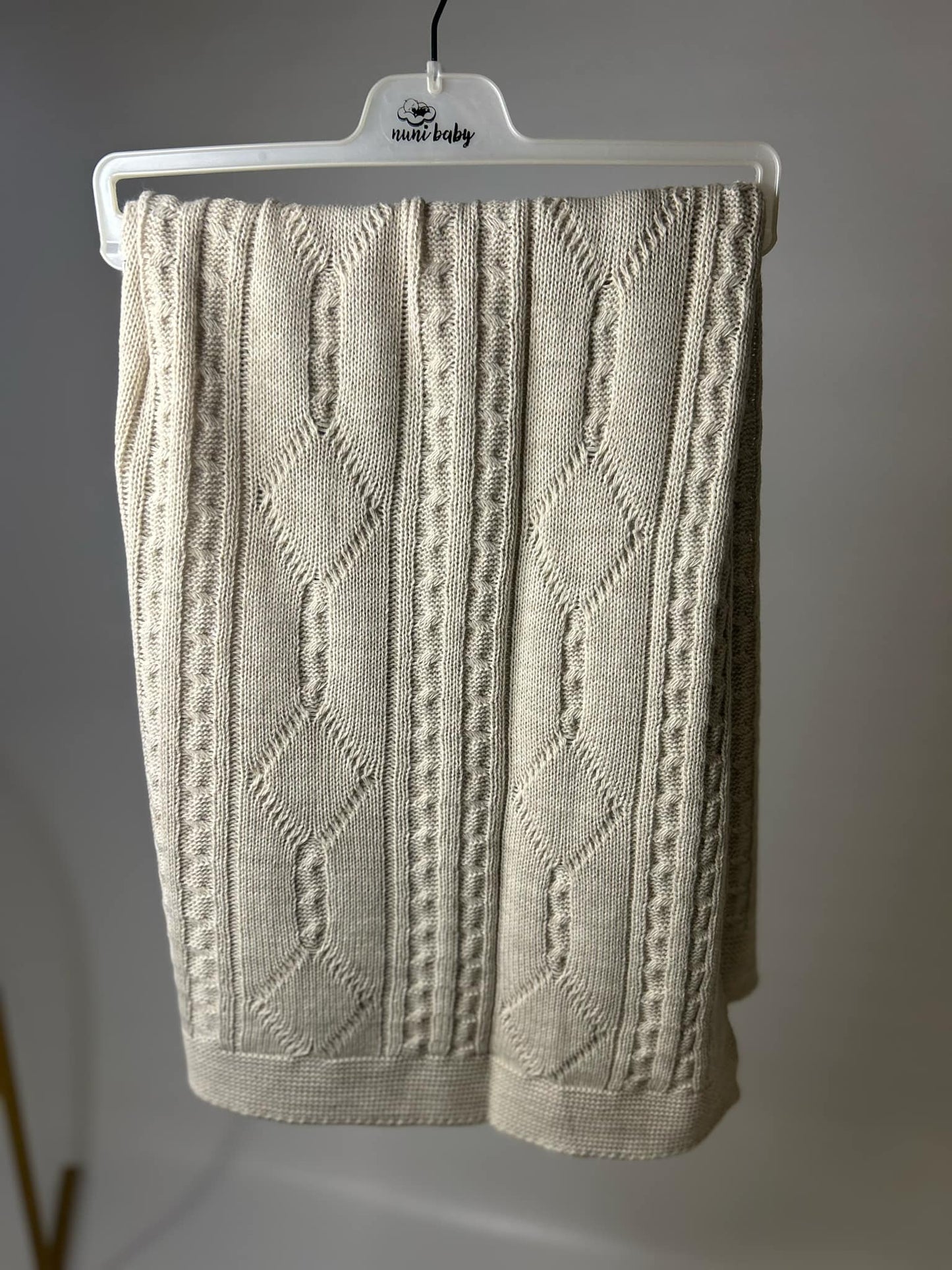 Knitted Neutral Blanket - Large