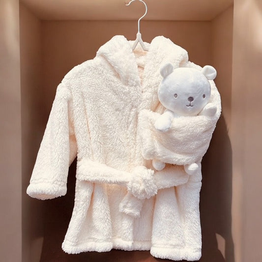 The Cosy Cub Robe Set – Cream Bear Edition (6–12M)