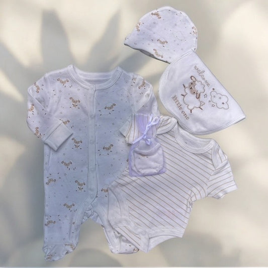 5-Piece Baby Gift Set – Little Lamb (0–3M & 3–6M)